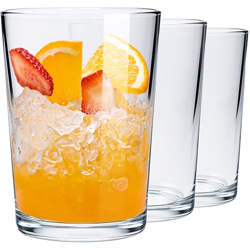 KONZEPT Gläser Set 12 teilig, Stapelbar, groß-500 ml, Kristallklare Trinkgläser – EU-Produktion, spülmaschinenfest, bleifrei – ideal für Wasser, Saft & Eisgetränke