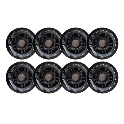 SJKJNK Inline-Skate-Rollen, 80 A, 84 mm (8er-Pack), geeignet für Rollerbladen-Ersatz, Rollschuh-Räder für drinnen und draußen