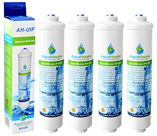 4x AquaHouse AH-UIF Kompatibel Kühlschrank Wasserfilter passt für Samsung DA29-10105J Haier Kemflo Aicro Kühlschrank nur mit externen Filtern