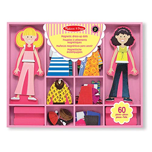 Melissa & Doug Magnetische Anziehpuppen für Mädchen im Alter von 6, 5, 4, 3 Jahren | Kinder Bastelsets für Mädchen & Jungen | Holzpuppen- Mode-Bastelsets für Kinder ab 3 Jahren