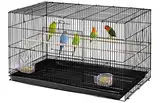 Yaheetech Vogelkäfig Stapelbarer Flugkäfig breiter käfige mit extra viel Platz für Papageien Sittiche 76 x 45,5 x 45,5 cm, Schwarz