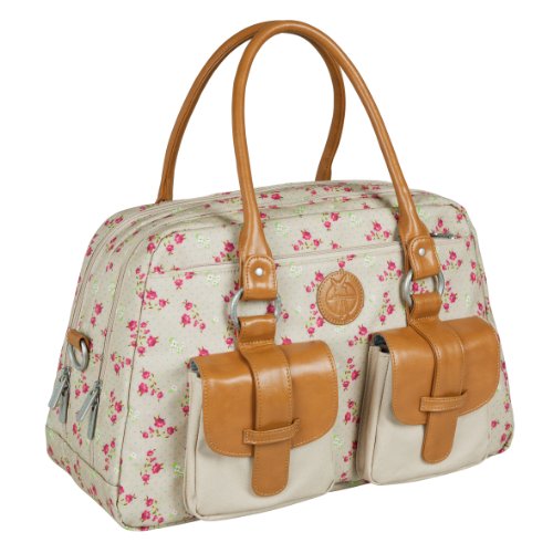 LÄSSIG Baby Wickeltasche Babytasche Kliniktasche Stylische Tasche Mama inkl. Wickelzubehör/Vintage Mero Bag, Rosebud Fairytales