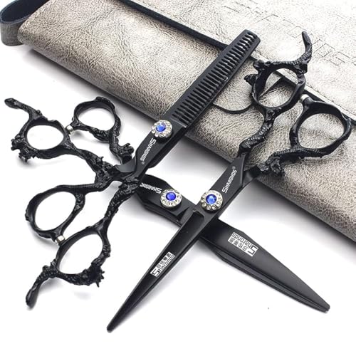 Friseur professionelle 6Zoll-7Zoll-8Zoll-9Zoll-High-End-JP440c Friseur Schere Anzug Frisur Stil Frisur Werkzeuge haarschere set (scissors set) (6-Zoll 3PC-C)