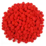 TOAOB 300 Stück Pompons 10mm Rot Klein Pompom Flauschigen Plüsch set Bälle Kunst Bommel für Lustige DIY Kreative Handwerk