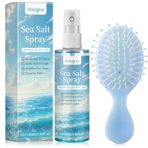 Sea Salt spray, Sea Salt Spray Hair Men, Haarbürsten + 100ml Premium Salzwasserspray, Sea Salt Spray Hold Für Haare, Für Vollere Haare & Stabile Textur
