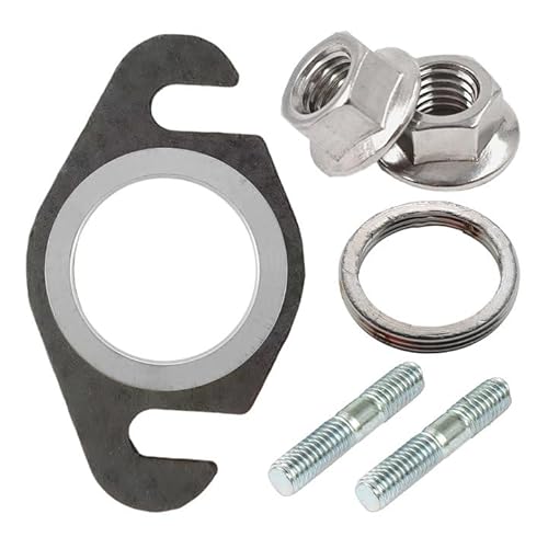 6 Stück Auspuffdichtung Set, Auspuffdichtung und Auspuff Stehbolzen, Krümmer Dichtung Set, für 2t 50ccm 2t Roller