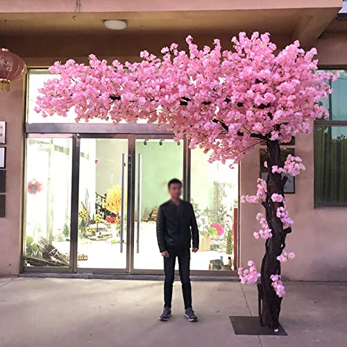 XOBODI Japanischer Künstlicher Kirschblütenbaum Wunschbaum Innendekoration Großer Kirschbaum Indoor Outdoor Einkaufszentrum Hotel Hochzeitsdekoration Landschaftsbau 2.5x2.5m/8.2x8.2ft