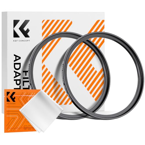 K&F Concept 2 Stück Step Up Ring Filter-Adapterring 77-82mm,Objektiv-Adapterring für Filter aus Aluminium-Legierung in Flugzeugqualität