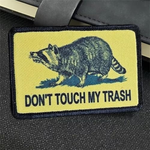 "DON'T TOUCH MY TRASH" Klett Patch Maus Patches Klett Drucken Taktische Moral Militär Abzeichen Patches Für Taktische Kleidung Rucksack Baseballkappe Uniform