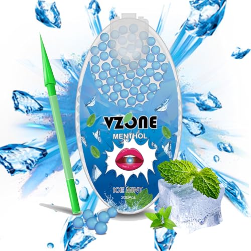 VZONE Menthol Kugeln für Zigaretten – Set mit 200 Aroma Kapseln Zigaretten, DIY Click Zigaretten mit-Geschmack, Filterkapseln für Menthol Zigaretten, einfache Anwendung (1 Boxen)