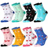 HICARER 8 Paar Lustige Socken für Damen Fun Socken für Krankenschwester Arzt Baumwollsocken Geschenke für Krankenschwester