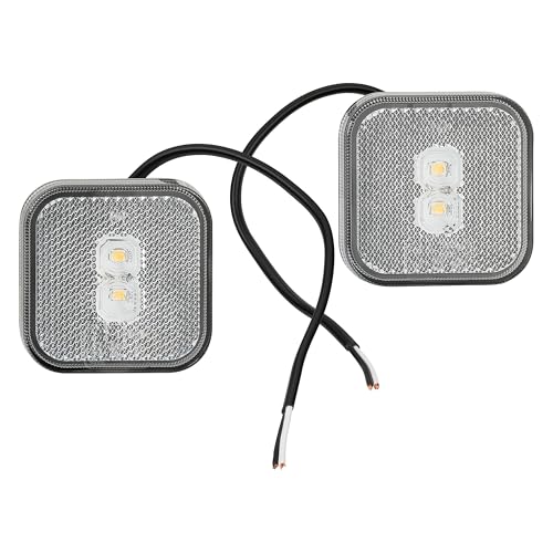 2x LED Umrissleuchte 12-24 Volt 65x65mm zum Anschrauben mit Reflektor Weiß Positionsleuchte Begrenzungsleuchte LKW PKW Anhänger Wohnwagen