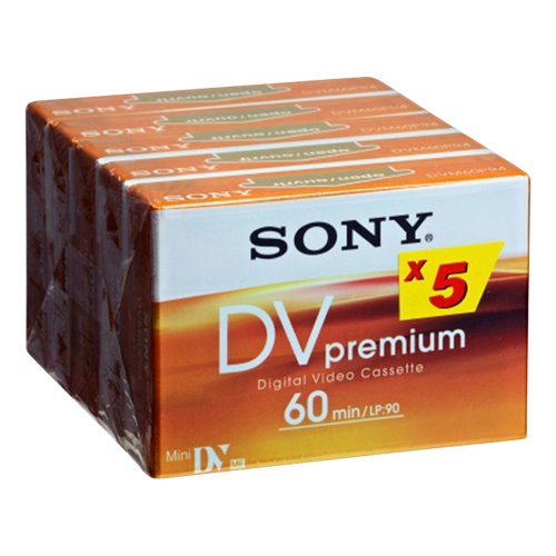 Sony 5er-Pack MiniDV Premium Tape - 60 min - Audio/Video Tape (6,35 mm)