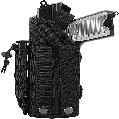 ACEXIER Tactical Gun Holster Airsoft Pistolenhalter mit Mag Pouch Molle Gürtel Pistolenholster für Pistole Glock Jagdwaffenzubehör Schwarz