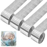 LPAMABA 4 Rollen 6400 Stück Mini Spiegel Mosaik Selbstklebend Mini Mosaik Spiegelfliesen Mini Spiegelmosaiksteine Selbstklebend Spiegel Mosaikfliesen Aufkleber 5 x 5 mm Glas für KTV Hause DIY