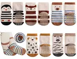 Exemaba Baby Socken Anti Rutsch Dicke - 5 Paar Winter Warme Kleinkinder Rutschsocken Krabbelsocken für Mädchen Jungen(B1,M/1-3 Jahre)