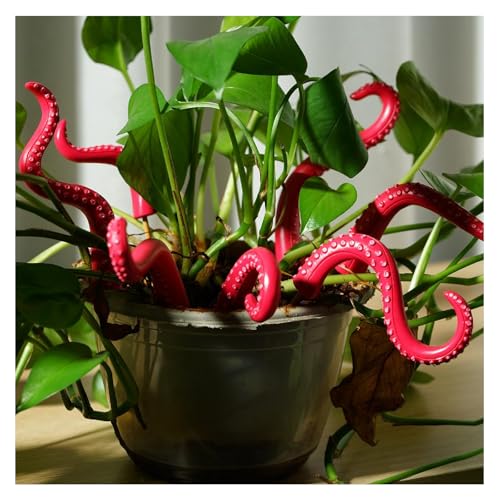 Oktopus-Tentakel-Pflanzstäbe, leuchtet im Dunkeln, Oktopus-Pflanzstäbe, Kunstharz, leuchtende dekorative Gartenstecker für Pflanzendekoration, lustige Meeresmonster-Tentakel für Pflanzendekoration