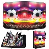 YOUYIKE Fußball Karten Ordner, Karten-Sammelalbum Mit Reißverschluss, 8 Taschen, 55 Seiten, Kapazität für 440 Karten, Wasserdicht und Dauerhaft, Fußball Sammelalbum, Geschenke für Fußballfan