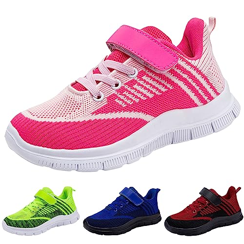 Wesaloes Sportschuhe Kinder Jungen Turnschuhe Mädchen Straßenlaufschuhe Leicht Mesh Hallenschuhe Laufschuhe Atmungsaktive Schuhe Kinder Klettverschluss Sneaker Fitnessschuhe (34 Big Kids)