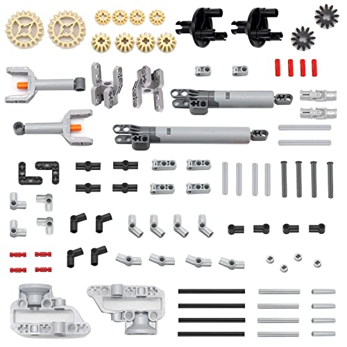 UpGLeuch 116Teile Technik Ersatzteile Set für Major Technik Set,Technik Aufhängung,Klemmbausteine Technik Getriebe und Technik Ersatzteile Verbinder,Stifte und Technik Hydraulik Pumpe