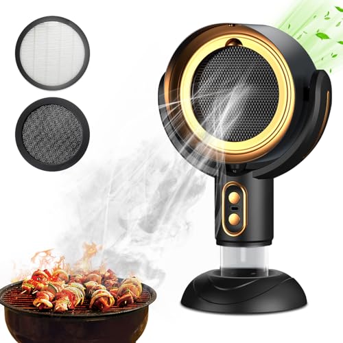 Mostop Tragbare Dunstabzugshaube,USB Desktop Dunstabzugshaube mit 2 Geschwindigkeiten,abnehmbarem und waschbarem Filter,kabellose Desktop-Dunstabzugshaube für Indoor BBQ,Hot Pot