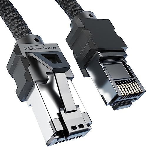 KabelDirekt – Cat 8 Netzwerkkabel, Ethernet Kabel, LAN Kabel – 0,6 m – Gaming Edition mit Heavy-Duty-Braiding (RJ45-Stecker, Cat 8.1, überträgt höchste Datenraten bis 40Gbit/s für Gaming/PC/PS5/Xbox)