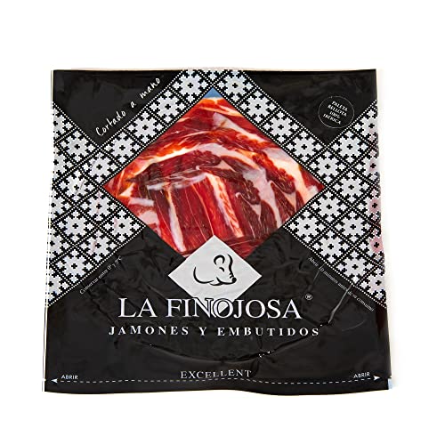 La Finojosa - Vorderschinken aus Eichelmast 100% Iberico - 200g (100g x 2) - Messerschnitt - Mindestens 24 Monate Reifezeit - Schinken - Intensives und Angenehmes Aroma - Dehesa de Los Pedroches