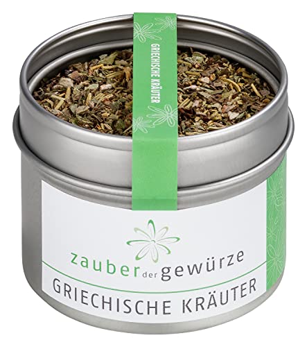 Zauber der Gewürze Griechische Kräuter, zuhause schlemmen wie in Griechenland mit leckerer Kräutermischung für die griechische Küche, Top-Qualität in wiederverschließbarer Aroma-Dose, 20 g