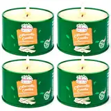 Citronella Kerze Outdoor, 4 x 125 g Citronella Kerze Draußen - 120 Std. Brenndauer Zitronella Kerze im Freien, Natürliche Sojawachs & Citronellaöl Duftkerzen-Set für Garten Camping Terrasse Picknicks