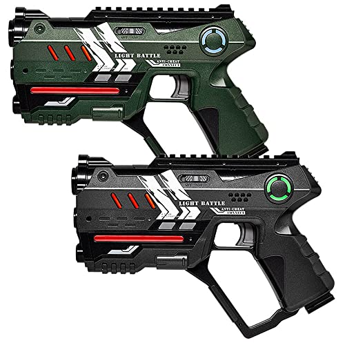 2 Light Battle Connect Anti-Cheat Laser-Tag Pistolen - Metallic-Grün und Grau