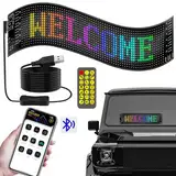 Led Anzeige Programmierbar, LED Laufschrift Schild mit Bluetooth-App-Steuerung flexibles USB 5V Anzeigetafel Personalisiert Flexibles LED-Display für Auto, LKW, Geschäft, Bar, Hotel