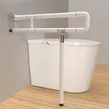 Vigevee Wandstützgriff Stützhilfe WC Haltegriff 60CM Toiletten Stützklappgriff rutschfest für Senioren Klappbar wc Aufstehhilfe Wandmontage Belasten Sie bis zu 150 kg