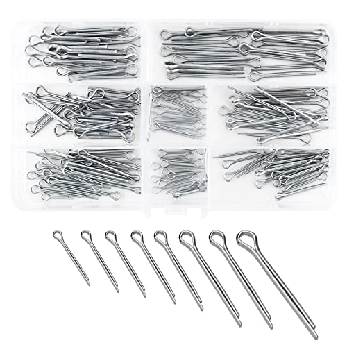 Splinte Set Splinte Sortiment mit Sortimentskasten 160Stk Edelstahl M1.5 M2 M2.5 Sicherungssplinte Set in 8 verschiedenen Größen für Autos Wohnmobile Gartengeräte