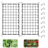 Scrog Netz 2 Stück 120x60 cm Pflanzennetz Elastische Ranknetz für kletterpflanzen Gartennetze mit 8 Haken Ranknetz für Pflanzen, Gemüse, Früchte, Blumen