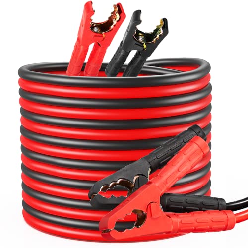 MAMIZO 12V/24V Überbrückungskabel, Startkabel Set Starthilfekabel, 6m 30mm² 1500A, den Schnellstart, mit Schutzhandschuhen, für PKW LKW Kupfer Starthilfekabel (6M)