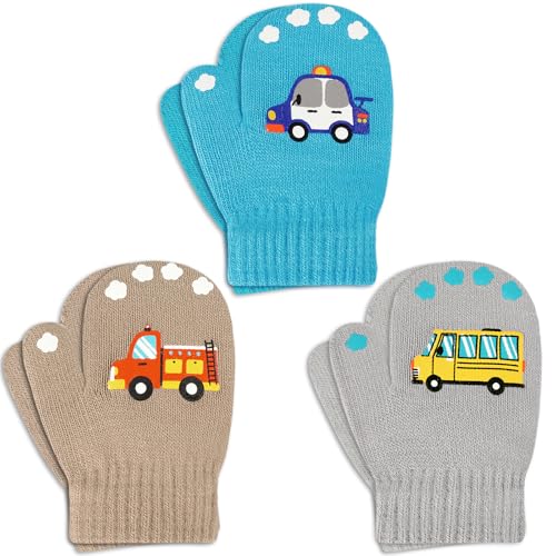 3 Paar Baby Fäustlinge Kinder Strick handschuhe Kleinkind Skihandschuhe für Mädchen Jungen Winter Handschuhe 1-3 Jahre alt…