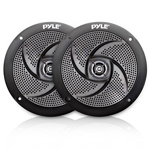 pyle Wasserdichter Marine-Lautsprecher mit niedrigem Profil, 100 W, 10,2 cm, 2-Wege, 1 Paar, schlanker Stil, wasserdicht und wetterbeständig, Outdoor-Audio-Stereo-Soundsystem, für Boot,