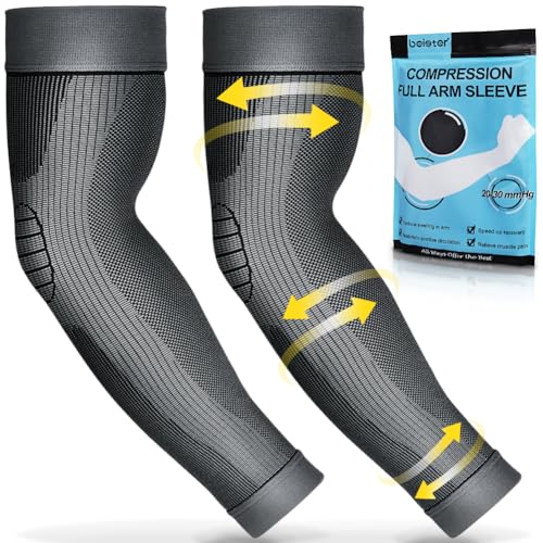 beister Sports Kompression Armbandage Damen & Herren (Paar), 20-33 mmHg Medizinische Arm Sleeves, Arm Supports, Armschutz, Ellenbogenbandage, Kompressionsärmel für Arthritis, Tennisarm, Lymphödem