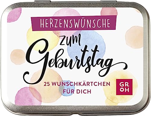 Herzenswünsche zum Geburtstag: 25 kleine Wunschkärtchen für dich | Geburtstagswünsche für Freundin, Mutter oder Schwester | Kleines persönliches Geschenk