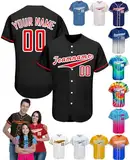 Personalisiert Baseball Trikot mit Namen T-Shirt Personalisierte Herren-Sporthemden Schnelltrocknend Atmungsaktiv Kurzärmelig für Damen Kinder, S-4XL