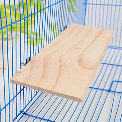 Holz Plattform, Holzständer Plattform für Haustiere, 13 * 28 cm Eichhörnchen Hamster Holzständer Plattform, Haustier Papagei Vogelkäfig Sitzstangen Quadratischer Holzständer für Sittiche