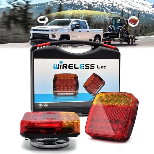 Magnetic Wireless Tail Lights For Trailer, Portable Led Trailers Light Kit Kit, Versatile Rechargeable Waterproof Trailer Lights, with Powerful Suction Base, for Trucks, Boat, RV, Vehicle