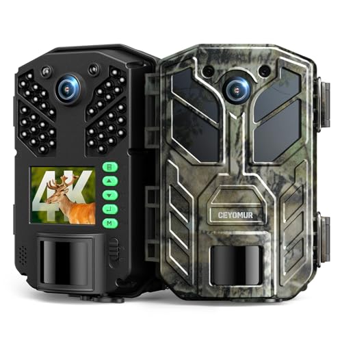 CEYOMUR Wildkamera, 4K HD Wildkamera mit Bewegungsmelder Nachtsicht, Wildtierkamera mit 2.0" LCD-Bildschirm IP66 Wasserdichter zur Tierbeobachtung