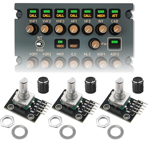 Rotary Encoder Modul,Drehwinkelgeber Drehgeber,360 Grad Drehgeber Drehwinkelgeber Mit Druckknopf,Dreh Encoder,Rotary Encoder Modul Drehgeber mit Kappenmuttern und Unterlegscheibe,3 Set