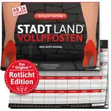 DENKRIESEN - Stadt Land VOLLPFOSTEN® - Rotlicht Edition | ab 16 Jahren | DIN A4 Spielblock | Partyspiel | Spaß vorprogrammiert | Stadt Land Fluss | Scherzartikel | Geschenkidee