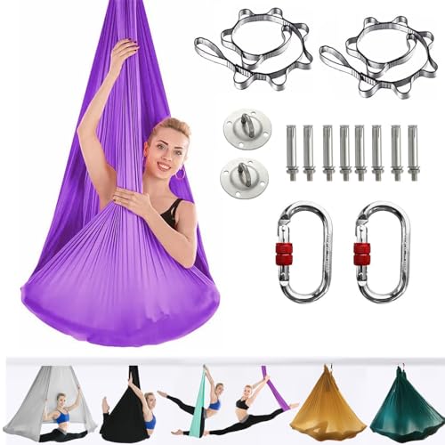 ARNTY Yoga-Set für Erwachsene, Yoga-Zubehör, 500 kg Belastung, Yoga, inkl. Kompletter Installationshardware (Purple)