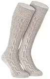 Gloria wears Long Men's Costume Socks, Knee Socks for Leather Trousers, 1 Pair, Mottled Braid Socks (44)