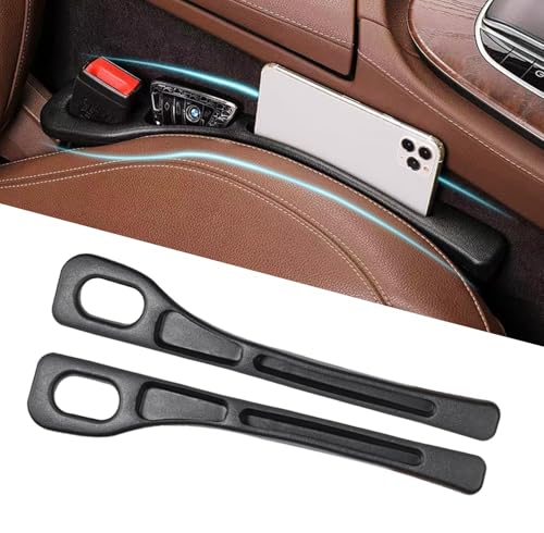 Generisch 2 Stück Autositz Lückenfülle, Upgrade Aufbewahrungsbox für Autositzlücken, Autositz-Lückenfüller, Aut-ositz Gap Organizer Storage Box, Aut-ositz Spaltfüller Car Seat Gap Fille (Black)