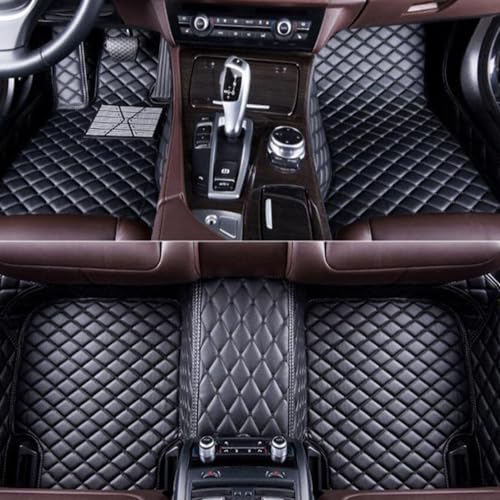 Nach Maß Auto FußMatten für 95% Coupe, Stufenheck, Schrägheck, Kombi, SUV, Cabriolet, Leder Wasserfest Antirutsch Auto Fussmatten Massanfertigung(Schwarz)