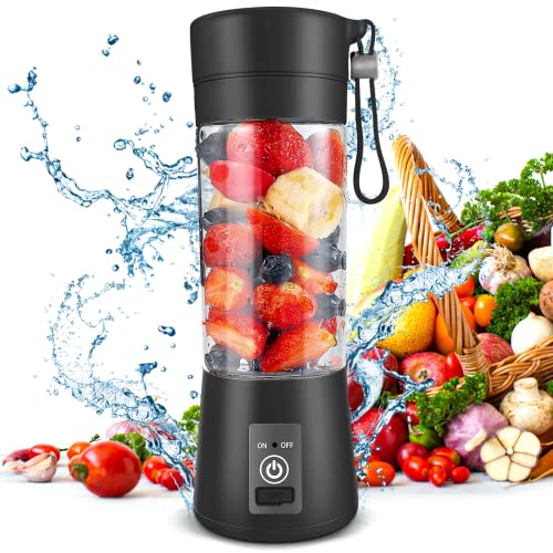Tragbarer Mixer, Personal Blender USB Wiederaufladbar, für Shakes und Smoothies, Starke Schneidkraft mit 6 Klingen